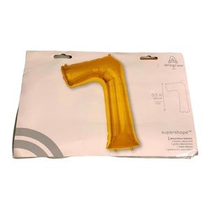 Gold Anagram Jumbo Number 7 Balloon - 53 inches tall